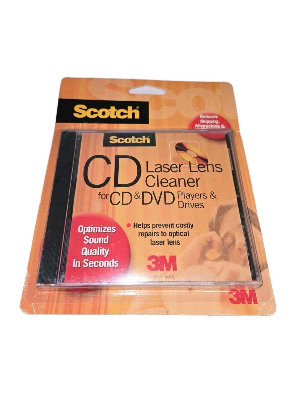2004 3M Scotch Laser Lens Cleaner Disc Sealed for CD/DVD, Factory Sealed, AV101